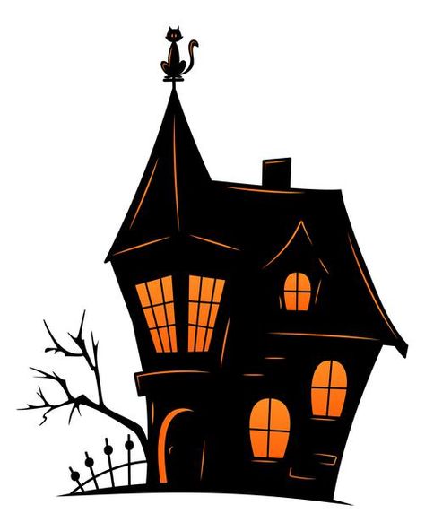 Halloween Houses, Halloween Borders, Character Pumpkins, Halloween Phrases, Halloween Text, Halloween Social, Bat Silhouette, House Silhouette, Christmas Advent Calendar Diy