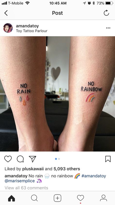 Rainbow Rain Tattoo, No Rain No Rainbow Tattoo, No Rain No Rainbow, Rain Tattoo, Rainbow After The Rain, Rainbow Tattoos, Rainbow Rain, Tattoo Parlors, No Rain