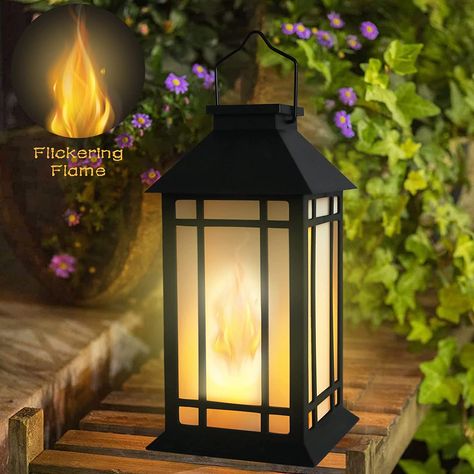 Solar Lantern Outdoor Garden Hanging Lanterns Waterproof LED Vintage Flickering Flame Lanterns Solar Outdoor Lanterns, Solar Garden Lanterns, Solar Lanterns Outdoor, Solar Hanging Lanterns, Solar Powered Lanterns, Lantern Outdoor, Solar Pathway Lights, Table Party, Walkway Lights