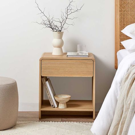 Bed Side Table Decor, Contemporary Nightstands, Wooden Bed Side Table, Classic Bedroom Furniture, Minimalist Bedside Table, Dark Bedroom Furniture, Nightstand Design, Bedside Table Decor, Grey Bed Frame