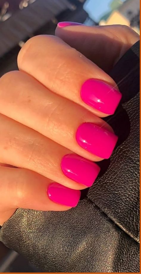 💅 Embrace the summer heat with our Hot Pink Summer Nails! This eye-catching color is the perfect way to add a pop of fun and energy to your manicure. Whether you prefer a hot pink base with glitter accents or a matte finish, our collection has a variety of options to suit your style. Let your nails shine bright and be the perfect complement to your beach days and poolside adventures! #SummerHeat #HotPinkNails #FunAndEnergy Bright Pink Nails Short, Pink Nails 2024, Gel Nails Hot Pink, Fushia Nail Color, Hot Pink Dip Nails, Short Hot Pink Nails, Hot Pink Gel Nails, Hot Pink Summer Nails, Bright Gel Nails