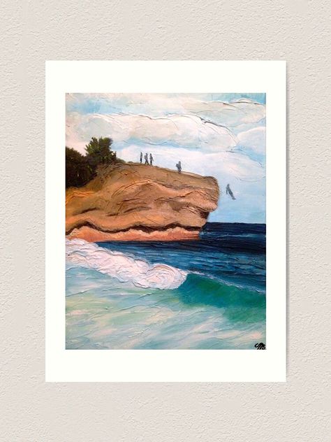 "Kauai Cliff Jumping " Art Print for Sale by Meganemer4 | Redbubble Megan White, Shipwreck Beach, Cliff Jumping, Easy Canvas Art, Traditional Landscape, Mini Paintings, Shipwreck, Kauai, Society6 Art