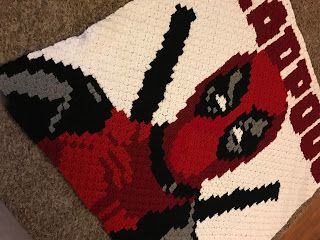 Courtney's Crafts: Deadpool Blanket Punisher Crochet Pattern, Spider Man Crochet, Marvel Crochet, Crafts Step By Step, Practical Crochet, Deadpool X Wolverine, Crochet Characters, Crochet Blanket Ideas, Pixel Grid