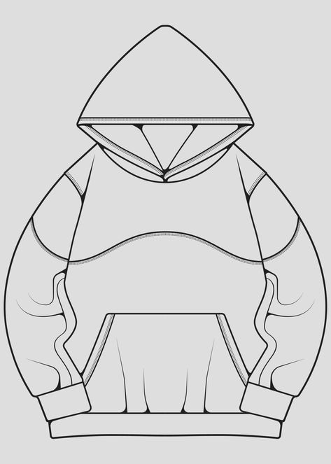 Hoodie Outline Template, Template Fashion Design, Clothes Mockup Free, Hoodie Sketch, Sports Wear Fashion Illustration, Sweatshirt Template, Sticker Man, Hoodie Illustration, Hoodie Template