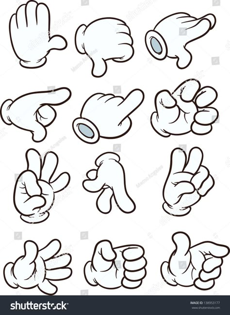 Gloves Illustration, 30s Cartoon, Gloves Drawing, Cartoon Gloves, Hands Vector, Cartoon Hands, Gloved Hands, Cartoon Reference, Retro Character