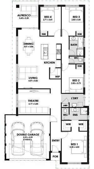 Murchison by First Homebuyers Direct 12m 200m2 House Plans 200 M2, House Plan 200m2, 200m2 House Plans, 200m2 House Design, 12x40 Tiny House, House Floor Plans Sims 4, 200sqm House Design, 200m2 House Floor Plans, 200 Sqm Floor Plan