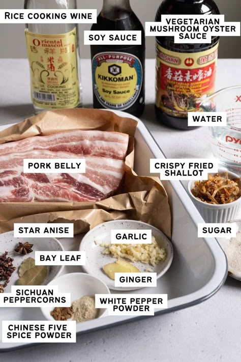 Braised Pork Belly Taiwanese, Taiwanese Braised Pork Belly, Lu Rou Fan Recipe, Taiwanese Braised Pork Rice, Traditional Asian Recipes, Taiwanese Food Recipe, Fan Tuan Recipe, Asian Recipes Authentic, Hot Pot Recipes