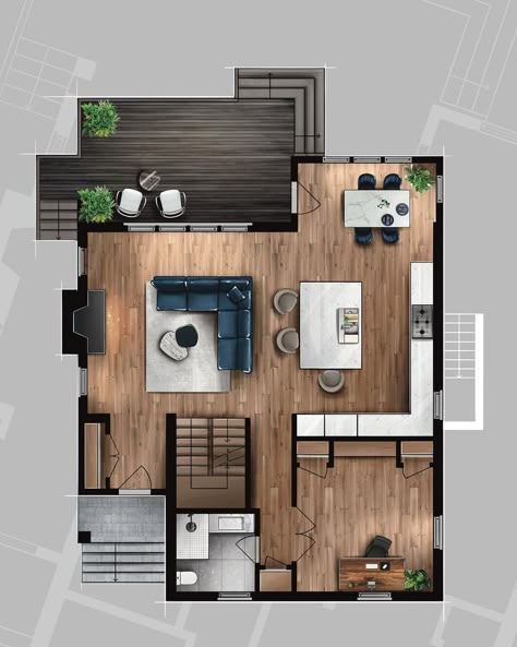 Ark Ideas, Casas The Sims Freeplay, Living Room Floor Plans, Rendered Floor Plan, Modern House Floor Plans, Modern Floor Plans, Small House Layout, Interior Design Plan, Tiny House Layout