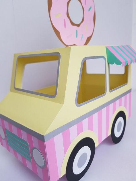 Ice Cream Truck Cardboard Box Car, Cardboard Box Car Ideas, Diy Ice Cream Truck Cardboard Boxes, Transportation Parade, Cardboard Box Car, Ice Cream Party Theme, Valentine Card Box, Cardboard Car, Cardboard Box Crafts