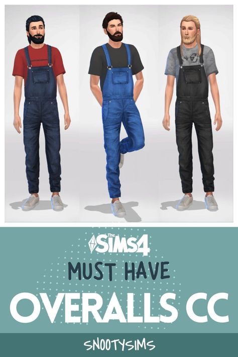 Overalls are the perfect piece of clothing for farmers or as a cute fashionable moment. These best pieces of CC for all ages are perfect to add to your Sims 4 game. Sims 4 Male Overalls, Farmer Sims 4 Cc, Farmer Cc Sims 4, Sims 4 Cc Overalls Male, Sims 4 Overalls, Sims Farm, Sims 4 Cottage, Men Overall, Male Sims