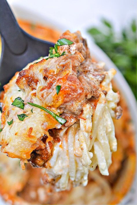 TikTok Alfredo Spaghetti Bake - Easy Keto Friendly Version Keto Baked Spaghetti, Baked Spaghetti With Alfredo And Marinara, Keto Chicken Alfredo Casserole With Cauliflower, Tik Tok Spaghetti Alfredo Bake, Tiktok Spaghetti Bake, Baked Spaghetti With Alfredo Sauce, Fettuccini Spaghetti, Tik Tok Spaghetti Alfredo, Spaghetti With Alfredo And Marinara