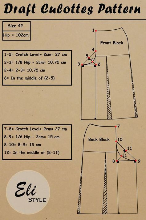 If you're looking for a stylish and also comfortable piece of clothes this summer, go for culottes. Pants Skirt Pattern, Culotte Pattern, Culottes Pattern, Pants Pattern Free, Sewing Measurements, Colette Patterns, Culottes Pants, Sewing Pants, Sewing Tutorials Clothes