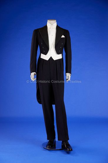 1930's Man's Tailcoat Ensemble Yuppie Aesthetic, Coat Tails, Tail Coat, Evening Suit, Coat Outfit, Ohio State University, Coat Outfits, Sewing A Button, Princess Seam