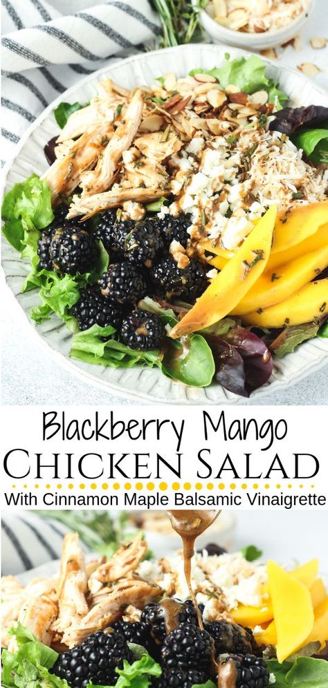 Mango Chicken Salad, Maple Balsamic Vinaigrette, Meal Salads, Salad Table, Beautiful Salads, 90s Playlist, Simple Salads, Costco Chicken, Food Bites