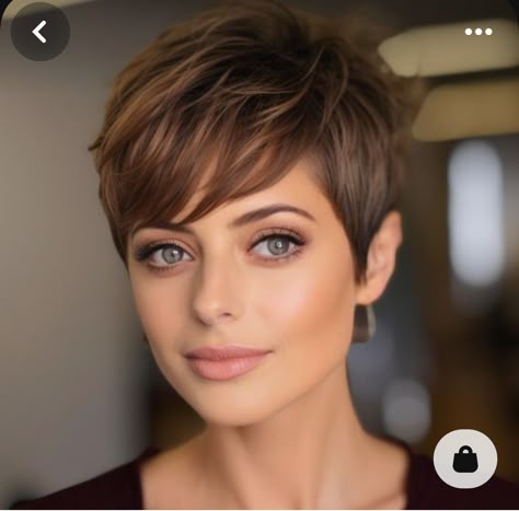 Chestnut Brown Pixie Hair, Very Short Brown Hair, Pixie 2024, Brown Pixie Cut, Hair Cut Ideas, Short Hair Cut, Best Hairstyles For Women, Short Hairstyles Fine, Short Hair Pixie Cuts