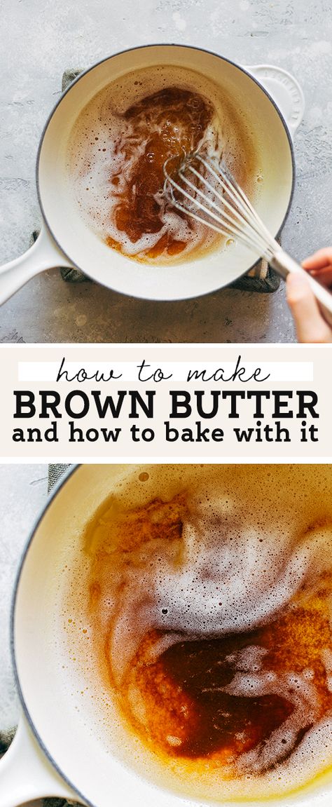 How To Make Browned Butter, What Is Brown Butter, How To Brown Butter For Cookies, Browned Butter Bites, Brown Butter Baking, Brown Butter Icing Recipe, Whipped Brown Butter, Brown Butter Recipes Baking, How To Brown Butter