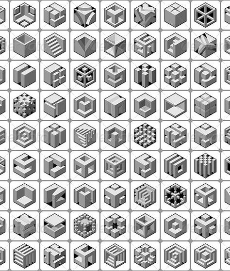 81 Cube Shape Icons Set by alisher9 | GraphicRiver 3d Cube Pattern, Isometric Cube Design, Cube Design Art, Isometric Shapes, Cubes Architecture, Isometric Cube, Shape Icons, Open Cube, Shape Vector