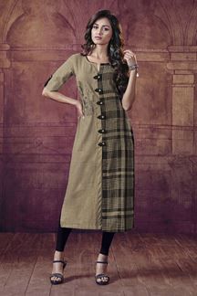 Show details for Alluring beige & black printed long kurti Design Kurti, Anarkali Salwar Suits, Indian Kurtis, Simple Kurta Designs, Designer Kurti Patterns, Simple Kurti Designs, Long Kurti Designs, Anarkali Salwar, Lehenga Choli Online