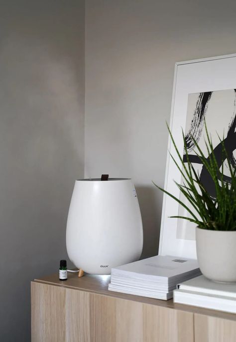 Improving home air quality with the Tag Ultrasonic humidifier from Duux | These Four Walls blog Dry Air, Stuffy Nose, Fourth Wall, Mood Light, Aroma Diffuser, Air Quality, Victorian Homes, Interior Design, Wall