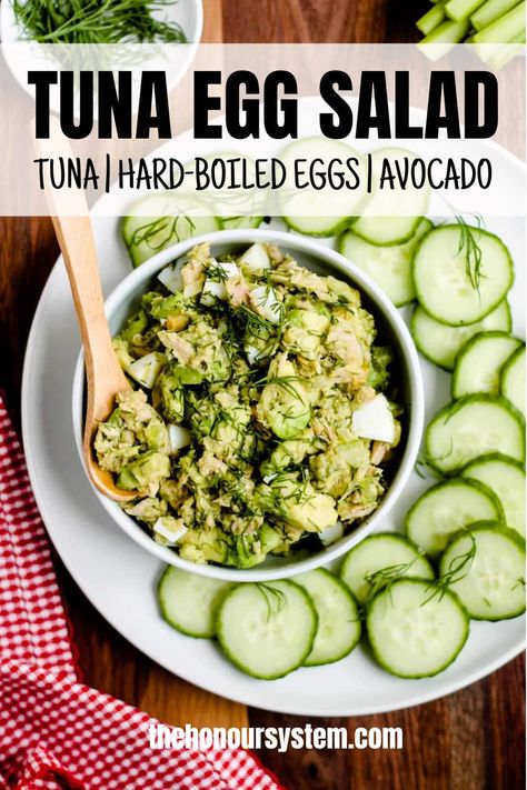 Tuna Fish With Avocado, Healthy Tuna Salad Sandwich, Egg And Tuna Salad, Tuna Salad With Egg, Egg Salad With Avocado, Tuna And Egg Salad, Tuna Avocado Salad, Tuna Egg Salad, Healthy Tuna Salad