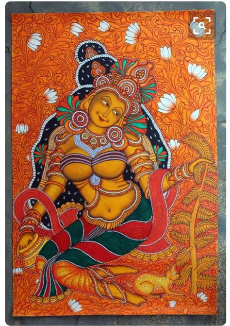 #mural #art #devi #painting Mural Art Kerala, Theyyam Art, Mural Painting Kerala, Mural Tutorial, Kerala Painting, Mural Painting Ideas, Traditional Pictures, Madhubani Paintings Peacock, Mural Drawing