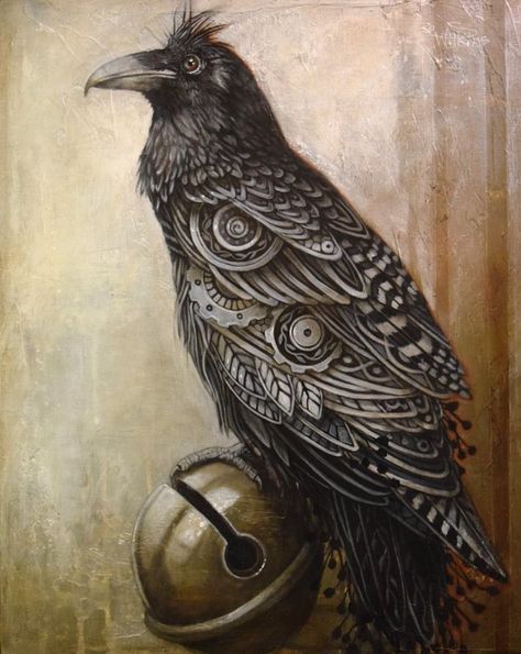 Sophie Wilkins Arts Steampunk Raven, Industrial Clothing, Art Steampunk, Crow Bird, Crow Tattoo, Crow Art, Black Birds, Raven Tattoo, Raven Art