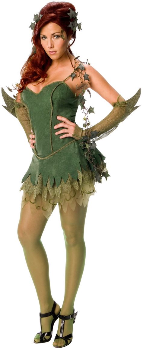 Poison Ivy, Secret Wishes - liking the arm covers and trailing ivy. Poison Ivy Fancy Dress, Film Character Costumes, Poison Ivy Kostüm, Female Movie Characters, Poison Ivy Costume, Ivy Cosplay, Ivy Costume, Movie Character Costumes, Poison Ivy Cosplay