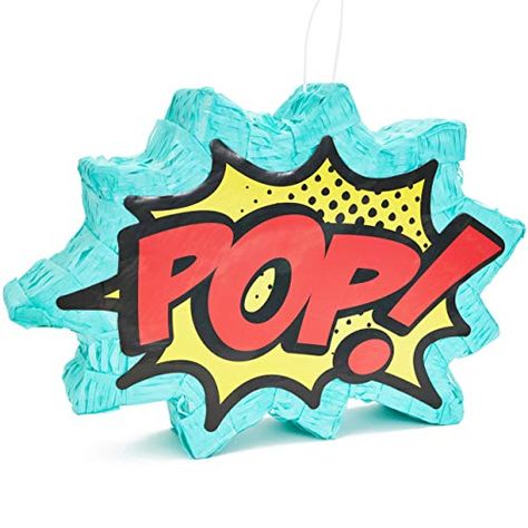 Juvale Small Comic Superhero Pinata, Kids Birthday Party Supplies, 17 x 11 x 3 Inches Juvale Superhero Theme Party Decorations, Comic Birthday Party, Small Comic, Comic Party, Book Themed Party, Birthday Pinata, Superhero Theme Party, Paper Party Decorations, Kids Hero