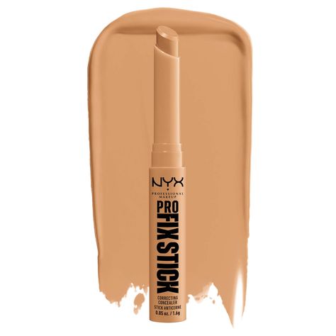 Whether you wish to colour-correct, conceal or brighten, NYX Professional Makeup has you covered with its Pro Fix Stick Correcting Concealer Stick, a lightweight formula that offers buildable coverage with a natural second-skin finish.  Infused with hyaluronic acid, the concealer encourages crease-resistant wear with a visibly smooth, supple result for up to 12 hours. Its blendable consistency layers well under and over foundation, ideal for spot concealing, sculpting and shaping for a flawless- Correcting Concealer, Concealer Shades, Concealer Stick, Makeup Pro, Concealer Colors, Grande Cosmetics, Creamy Concealer, Deep Skin, Color Corrector