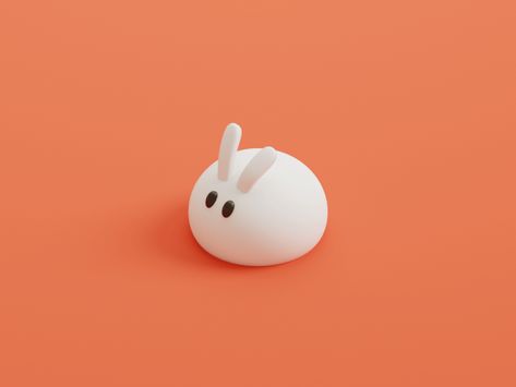 Rabbit by Nguyen Nhut for Clay  ## rabbit gif design character render isometric color lowpoly cute animation illustration blender 3d Cute Graphic Design Illustration, Blender 3d Design, Character Rendering, 3d Animation Ideas, Cute 3d Animation, 2d To 3d, 3d Ideas, Cute Animation Gif, 3d Inspiration