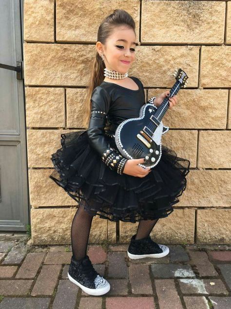 Rock in’ that tutu outfit. Rockstar Day At School, Dress Like A Rock Star Day At School, Rockstar Costume Kids, Toddler Rock Star Costume, Rock Your Baby Dress, Girls Rockstar Costume Diy, Kids Rockstar Costume Diy, Kids Rockstar Costume, Girls Rock Star Costume