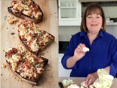 Ina Cauliflower Toast, Ina Garden Cauliflower Toast, Cauliflower Toast Ina Garten, Ina Garten Cauliflower Toast, Ina Garden Cheesy Cauliflower Toast, Cauliflower Toast Recipe, Cauliflower Toast, Ina Garden, Flexitarian Recipes