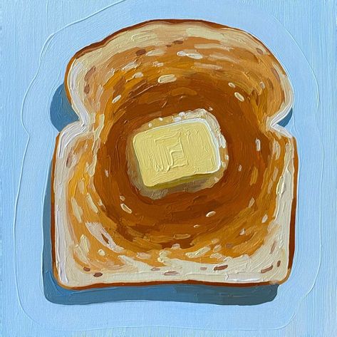 Car Oil Painting, Home Sketch, Butter Toast, 귀여운 음식 그림, Food Painting, Oil Pastel Art, Keto Lifestyle, Sketch Style, Painting Inspo