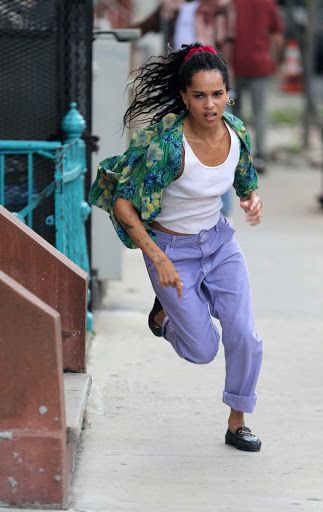 Zoe Kravitz, High Fidelity, Left Behind, Fit Inspo, White Tank Top, White Tank, Fitness Inspo, Loafers, Ootd