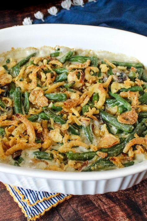 Grown Up Green Bean Casserole Casseroles Thanksgiving, Green Bean Casserole Ingredients, Green Casserole, Crockpot Green Beans, Green Bean Casserole Crock Pot, Creamy Green Beans, Best Green Bean Casserole, Homemade Green Bean Casserole, Classic Green Bean Casserole