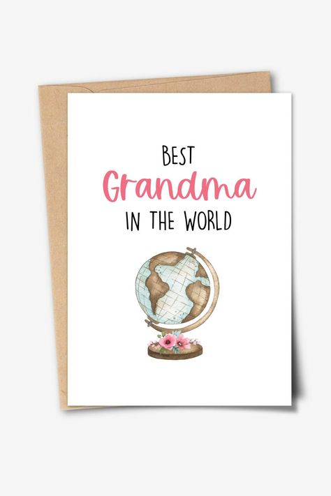 Printable Card, Best Grandma in the world, World's best Nana card, Mother's Day Cards, Birthday Card for Grandma, Mother's Day Card for Nana Happy Birthday Card For Grandma, Card For Grandma Birthday, Birthday Card Ideas For Grandma, Cards For Grandma, Birthday Card For Grandma, Card For Grandma, Grandma Cards, Grandma Birthday Card, Mothersday Cards