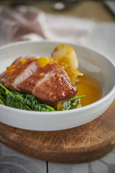 Honey & Orange Glazed Duck Breast Recipe · Gressingham Orange Sauce For Duck, Duck Breast Recipes, Duck Orange, Roasted Duck Recipes, Orange Sauce Recipe, Roasted Duck Breast, Duck Breast Recipe, Duck Breast, Orange Glaze