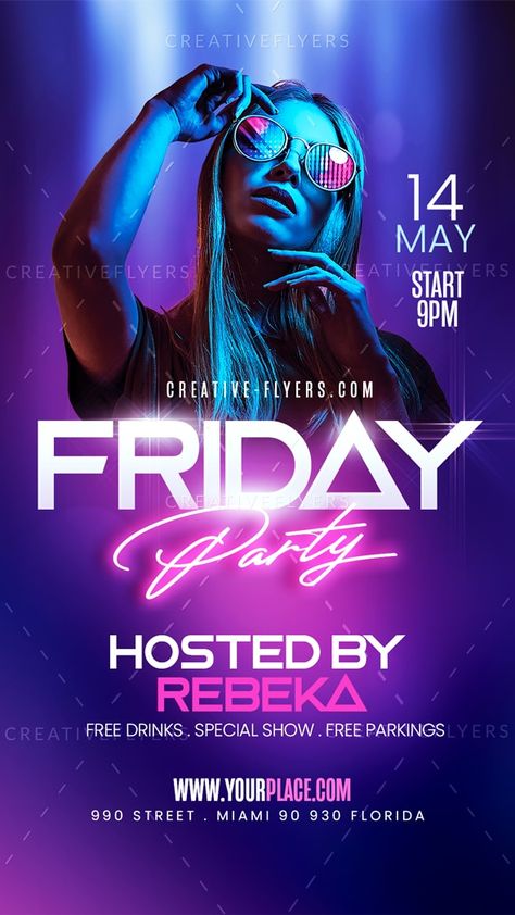 Nightclub Branding, Night Club Poster, Nightclub Flyer, Night Club Party Flyer, Digital Flyer, Club Party Flyer, Promo Flyer, Preppy Hairstyles, Photoshop Software