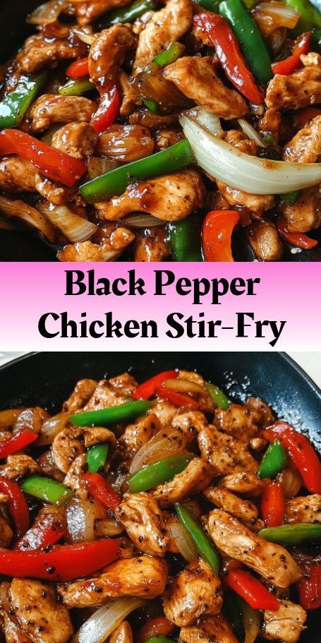 Black Pepper Chicken Stir-Fry: Burst of Flavors in Every Bite! Indulge in the savory goodness of this Black Pepper Chicken Stir-Fry recipe. With tender chicken, colorful veggies, and a rich black pepper sauce, this dish is perfect for a satisfying weeknight dinner. Follow this easy recipe and experience a burst of flavors in every bite! #BlackPepperChicken #StirFry #QuickMeals #AsianCuisine #HomemadeCooking #EasyRecipes #ChickenRecipes Chicken Vegetable Stir Fry, Black Pepper Sauce, Soy Sauce Chicken, Black Pepper Chicken, Recipes With Chicken And Peppers, Stir Fry Recipes Chicken, Pepper Chicken, Sauce For Chicken, Chicken Stuffed Peppers