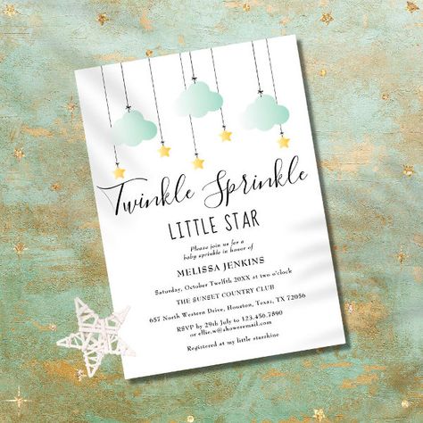 A Baby Shower Tea Party | Gender Neutral Twins Invitation Twinkle Sprinkle, Gender Neutral Invitations, Green Clouds, Blue Baby Shower Invitations, Baby Sprinkle Invitations, Gender Neutral Baby Shower Invitations, Sprinkle Invitations, Baby Shower Tea, Floral Baby Shower Invitations