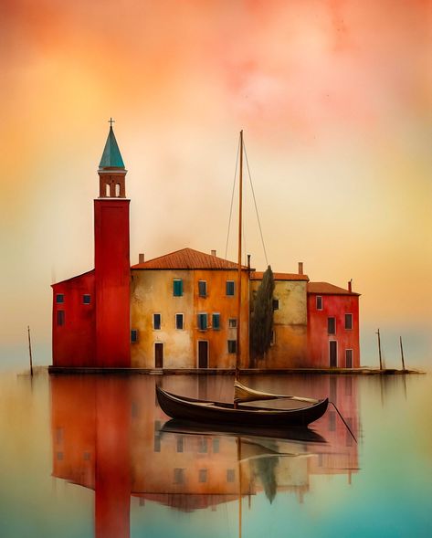 ⬇️ Venice am still in Venice and have turned up the colors a bit. What do you think? Do you have a favorite? ⭕Subscribe to my… | Instagram Abstract Painting Acrylic Modern, Venice Art, Pastel Poster, Artwork For Home, Landscape Illustration, Wall Gallery, Abstract Painting Acrylic, Simple Art, Abstract Art Painting