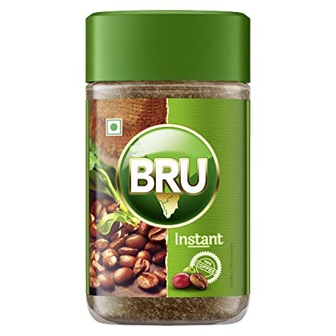 Bru Instant with Freshly Roasted Coffee Beans | Authentic Taste of Coffee from South Indian Plantations | 100% Coffee, 50g Jar Check more at https://productsoffer.in/bru-instant-with-freshly-roasted-coffee-beans-authentic-taste-of-coffee-from-south-indian-plantations-100-coffee-50g-jar/ South Indian Coffee, Bru Coffee, Frothy Coffee, Best Instant Coffee, Indian Coffee, Coffee Aroma, Different Coffees, Coffee Mix, Coffee Jars