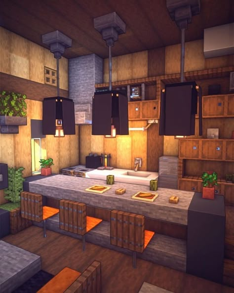 Minecraft Blueprint, Mansion Minecraft, Minecraft Kitchens, Interior Minecraft, Modern Minecraft Houses, Case Minecraft, Minecraft Decoration, Capas Minecraft, Rumah Minecraft Sederhana