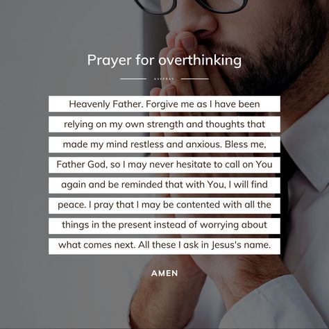 Prayer for overthinking to have peace of mind Prayer For Overthinking, Whatever Is True, Short Prayers, Peace Of God, Guard Your Heart, Stop Worrying, God Almighty, I Pray, Heavenly Father