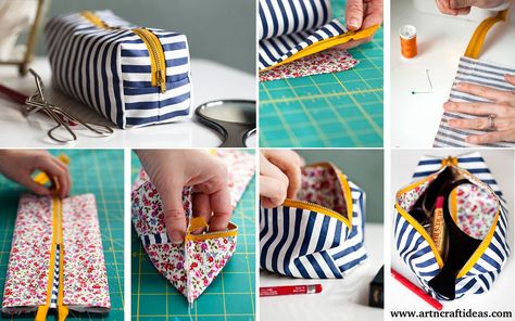 Sew Pencil Case, Pencil Case Diy, Diy Pencil Case, Diy Makeup Bag, Neck Patterns, Reading Diy, Diy Pencil, Stylish Purse, Bag Art