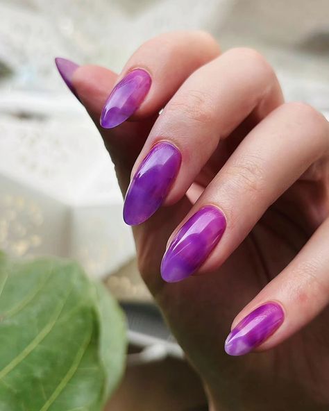 Purple stained glass nails �💜 Purple Glass Nails, Stained Glass Nails, Glass Nails, Purple Glass, Stained Glass, Stain, Purple, Nails, Glass