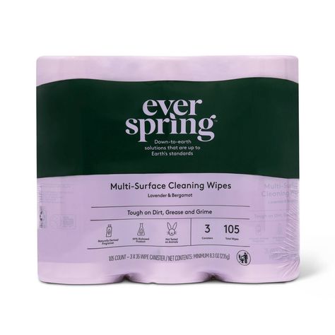 We believe a cleaner home begins with Everspring Cleaning Wipes. It cuts grease and grime on multiple surfaces without ammonia or harsh fumes. Naturally fragranced with plant extracts and essential oils, these wipes are non-toxic to humans when used as directed. Our products are made with you, your home and family in mind. Packaging made with 25% post-consumer recycled plastic. Down-to-earth solutions that are up to Earth's standards. 100% satisfaction guaranteed. Target Cleaning Supplies, House Cleaning Products, Japanese Hair Care, Houston Apartment, Toxin Free Living, Bathroom Caddy, Tiny Room, Drinks Bar, Neutrogena Makeup