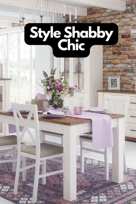 Salle à manger style shabby chic Chabby Chic, Decoration Shabby, Style Shabby Chic, House And Garden, Bon Prix, Shabby Cottage, Shabby Chic, Cottage