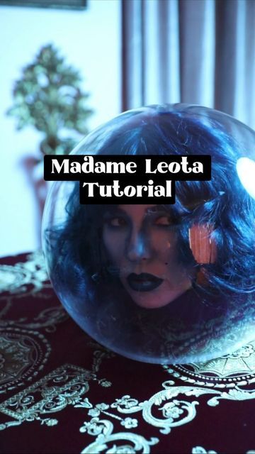 Madam Leota Costume Diy, Madame Leota Costume Diy, Crystal Ball Halloween Costume, How To Make Madame Leota, Haunted Mansion Madame Leota, Crystal Ball Costume, Halloween Disney Diy, Scary Disney Costumes, Madame Leota Makeup