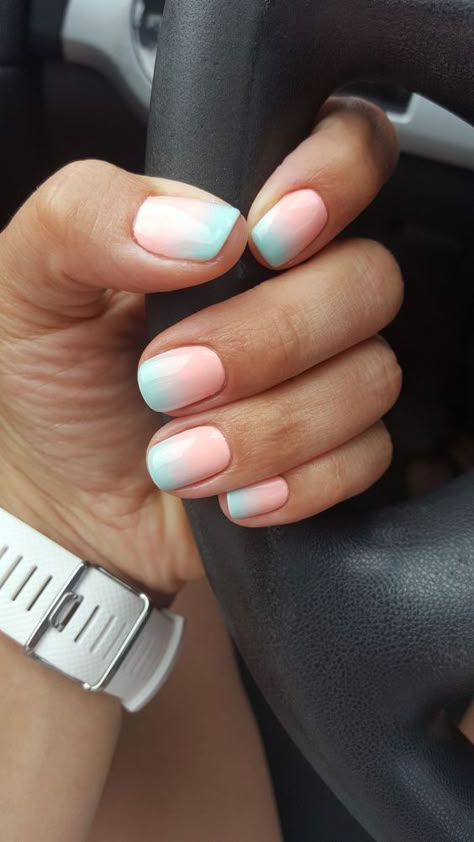 Unghie Sfumate, Ombre Nail, Nail Art Ombre, Cute Gel Nails, Blue Nail, Pastel Nails, Dipped Nails, Manicure Y Pedicure, Coffin Nails Designs